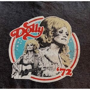 VTG Dolly Parton 72 Sweatshirt Mens Medium Charcoal Heather Graphic